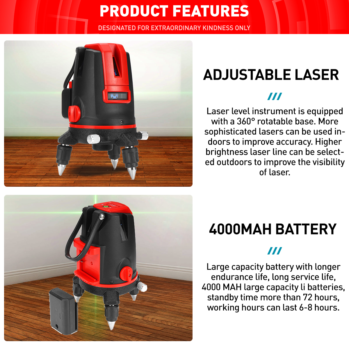 235-Lines-360deg-Rotatable-Laser-Level-Self-Leveling-Green-Light-Alternating-Direct-Horizontal-Verti-1877794-8