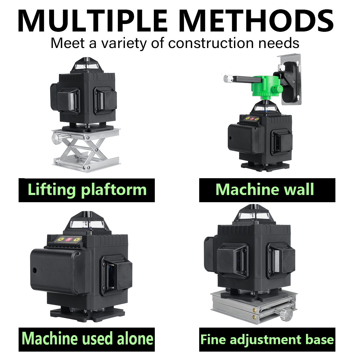 81216-Line-360deg-Rotary-Green-Laser-Level-Self-Leveling-Cross-Measure-Tool-Set-1886632-5