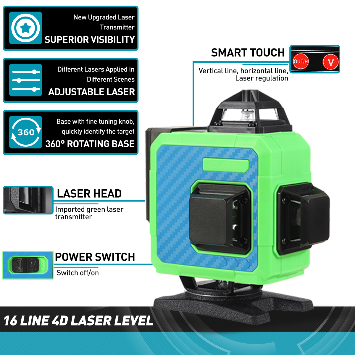 81216-Line-4D-Green-Laser-Level-360deg-Self-Leveling-Measure-Tool-Horizontal-Vertical-1953101-6