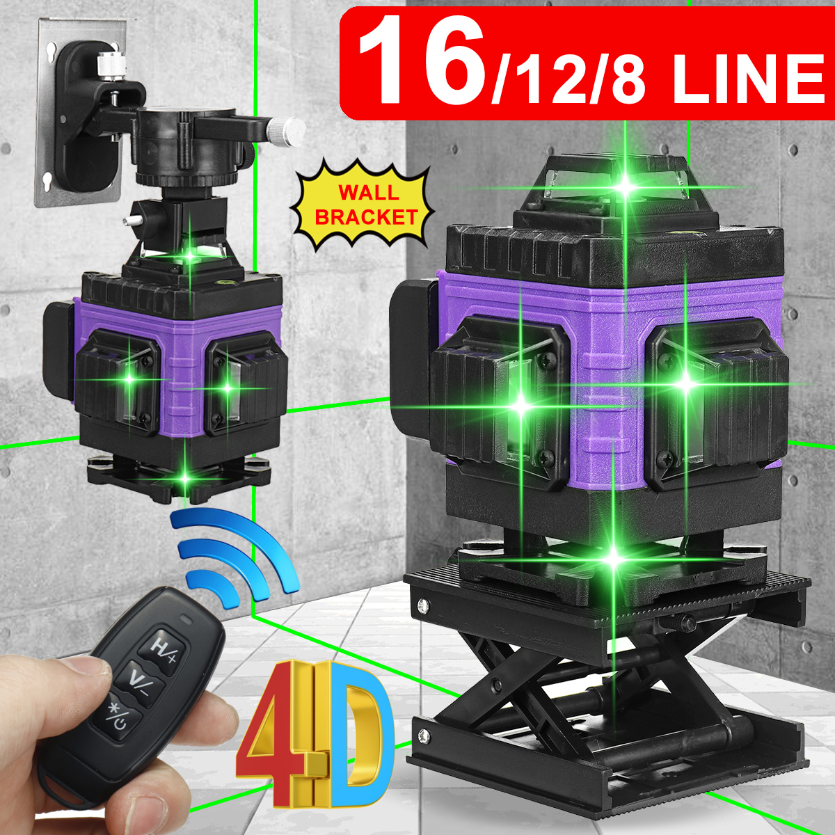 81216-Lines-4D-360deg-Horizontal-Vertical-Cross-Green-Light-Laser-Level-Self-Leveling-Measure-Super--1877844-10