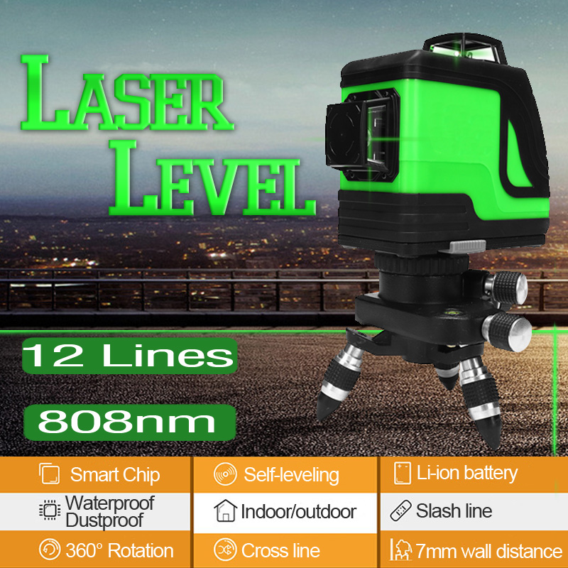 Laser-Level-12-Lines-Green-Self-Leveling-Vertical-Horizontal-3D-Leveling-Tool-4000mAh-Lithium-Charge-1337150-2