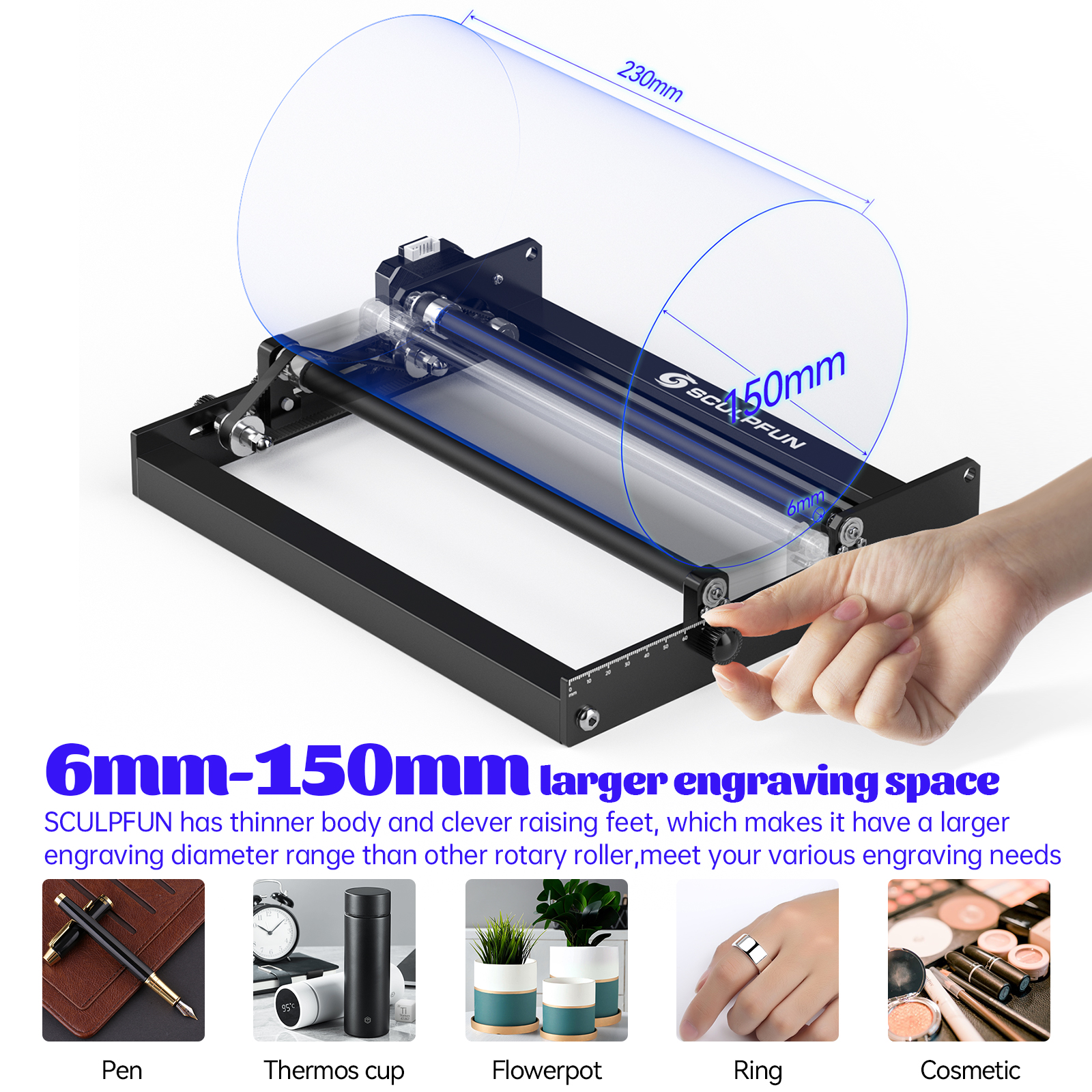 SCULPFUN-Laser-Rotary-Roller-for-S9-Laser-Engraver-Y-axis-Roller-360-degree-Rotating-for-6-150mm-Eng-1934417-2