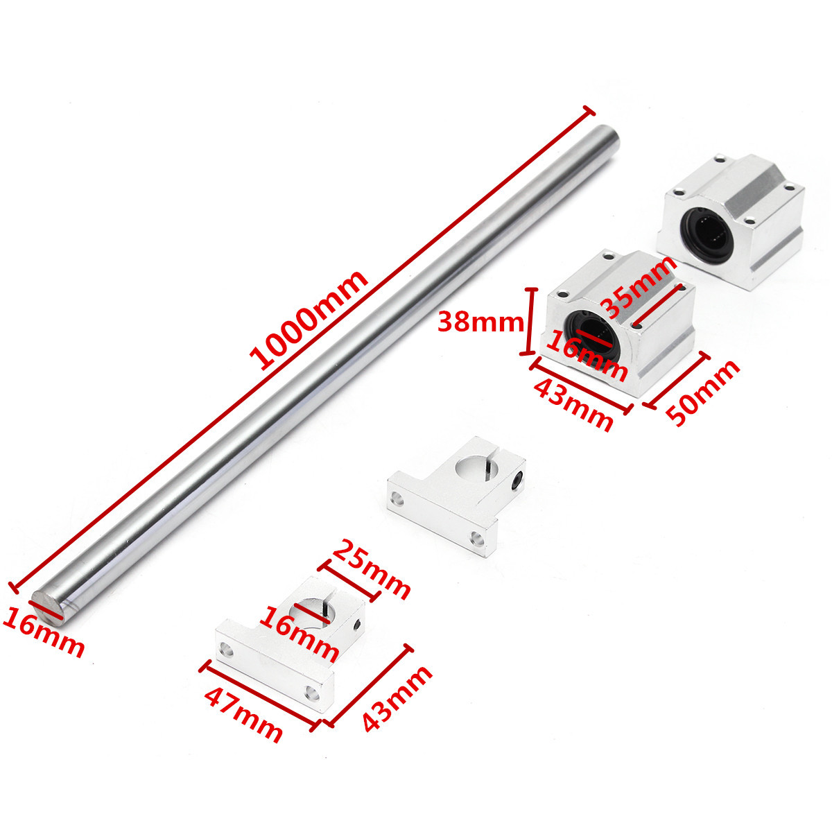 Machifit-16mm-x-1000mm-Linear-Rail-Shaft-With-Bearing-Block-and-Guide-Support-For-CNC-Parts-1390357-1