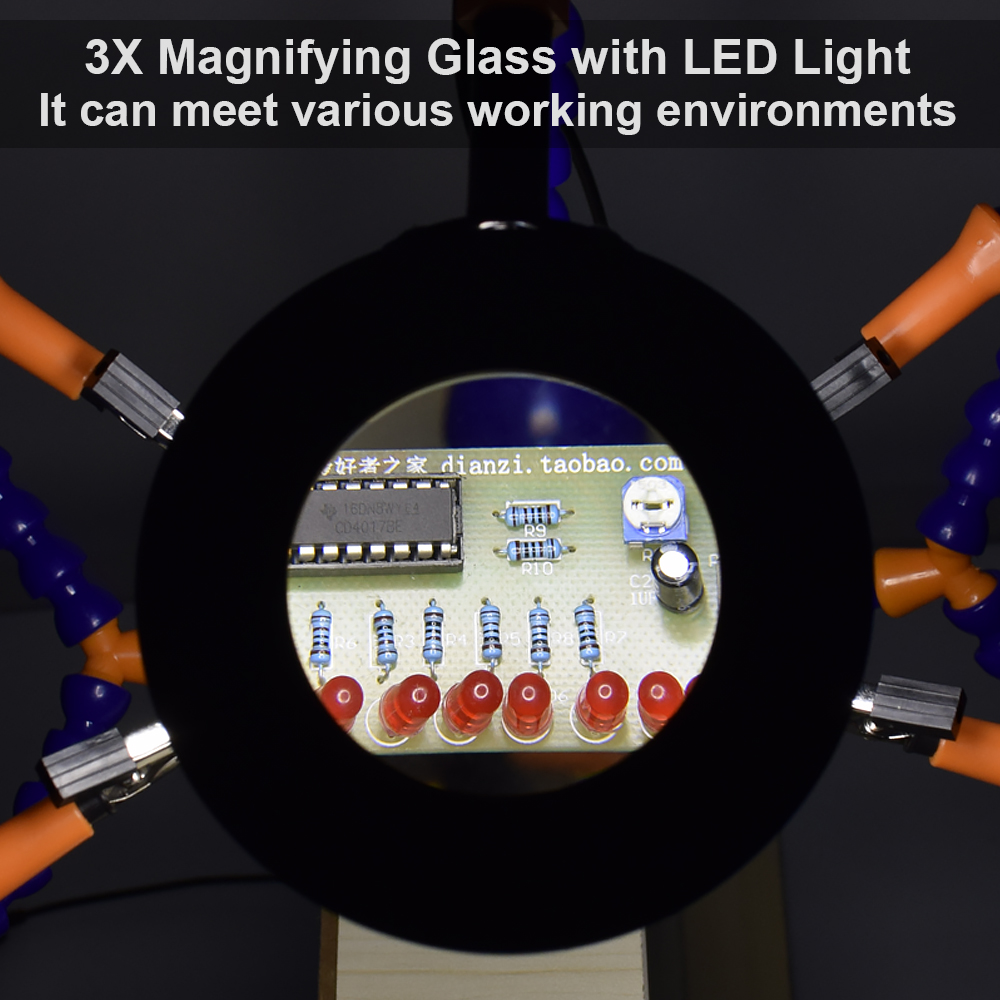 NEWACALOX-Desk-Clip-PCB-Soldering-Holder-3X-Magnifier-3-Colors-Illuminated-Lamp-Welding-Helping-Hand-1694158-4