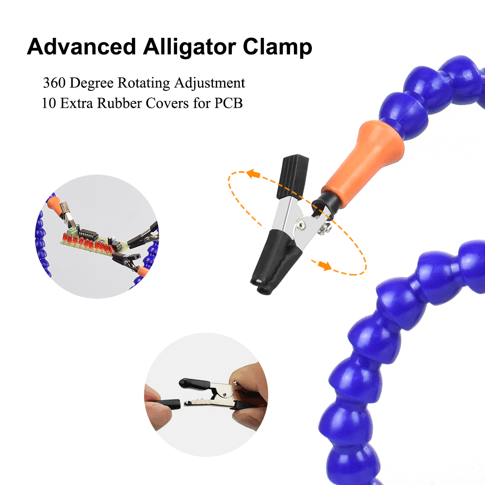 NEWACALOX-Desk-Clip-PCB-Soldering-Holder-3X-Magnifier-3-Colors-Illuminated-Lamp-Welding-Helping-Hand-1694158-6