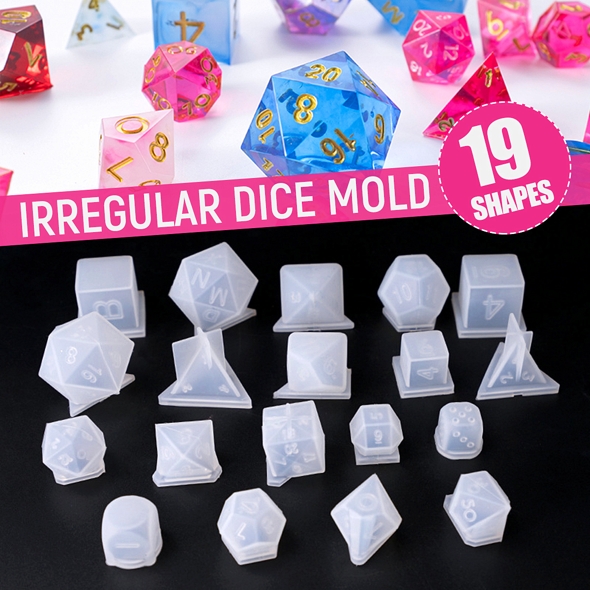 1PC-Silicone-Dice-Molds-Reusable-Fillet-Square-Triangle-Polyhedral-Dice-Mould-1650354-1
