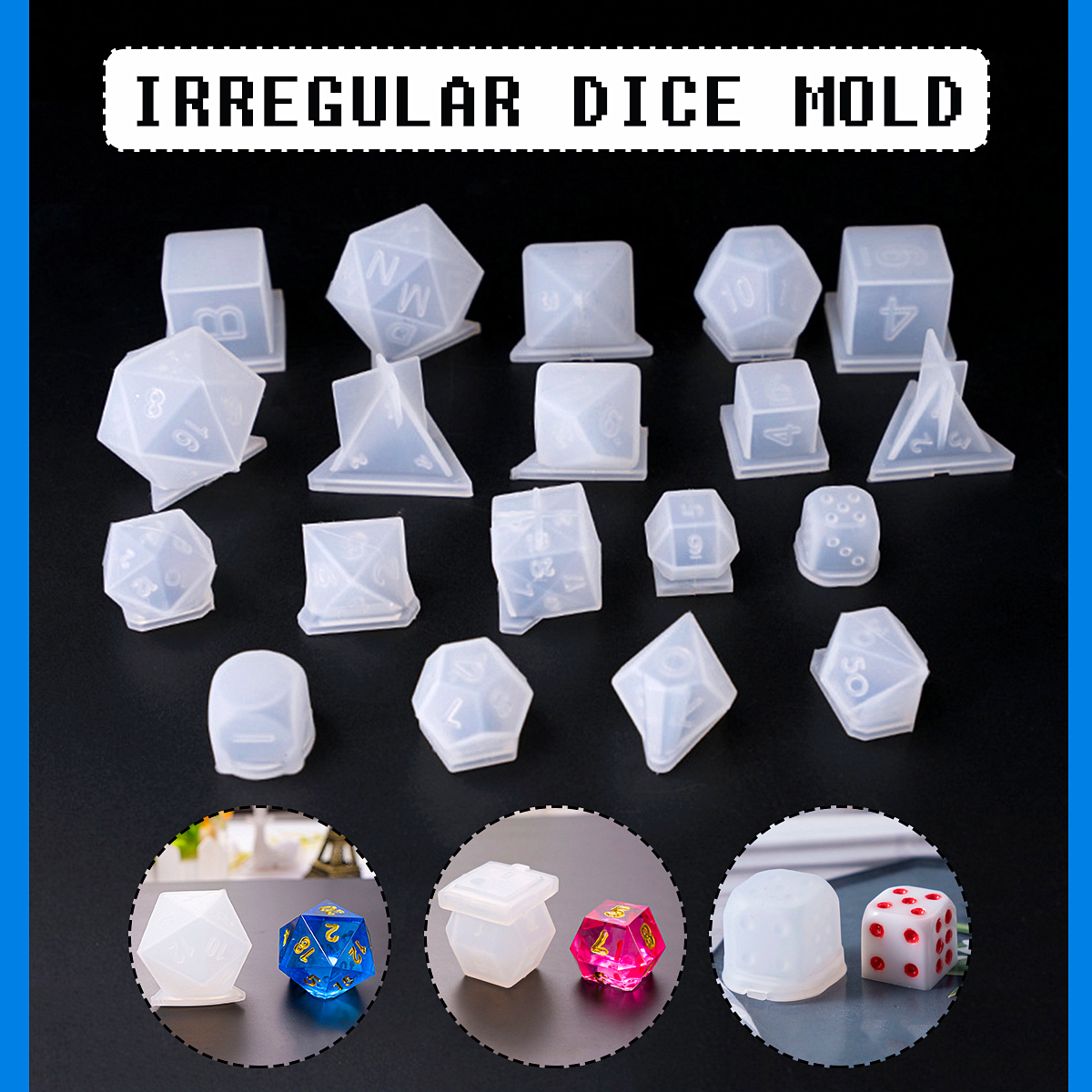 1PC-Silicone-Dice-Molds-Reusable-Fillet-Square-Triangle-Polyhedral-Dice-Mould-1650354-2