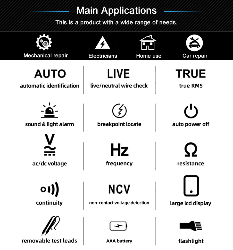 BSIDE-A1-Dual-mode-Smart-True-RMS-Multimeter-Non-contact-AC-DC-Voltage-Tester-with-Flashlight-1959310-2