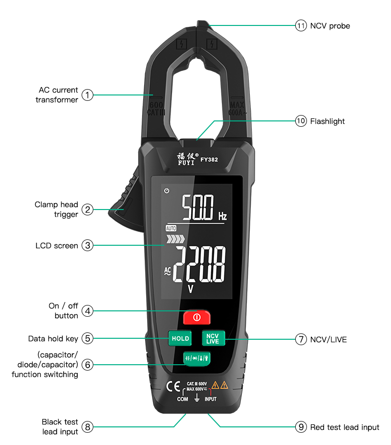 FUYI-FY382-9999-Counts-Digital-Clamp-Meter-Professional-Multimeter-Auto-Range-AC-Voltage-Current-Cap-1909067-14