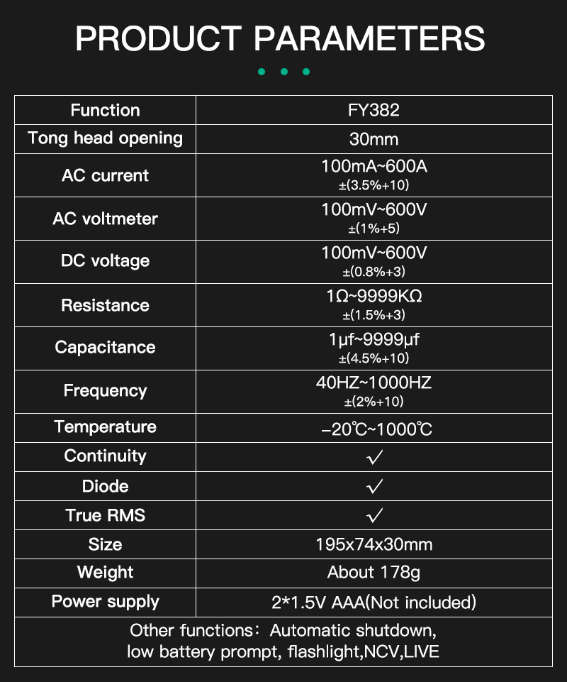 FUYI-FY382-9999-Counts-Digital-Clamp-Meter-Professional-Multimeter-Auto-Range-AC-Voltage-Current-Cap-1909067-6