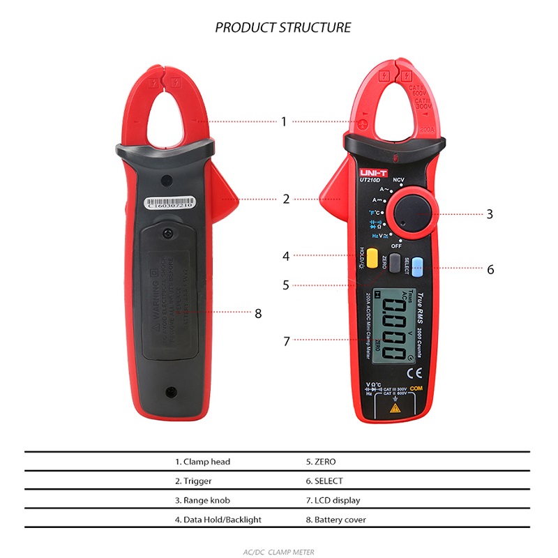 UNI-T-UT210D-Digital-Clamp-Meter-Temperature-Measurement-Auto-Range-Capacitance-Multimeter-ACDC-Cur-1404793-6