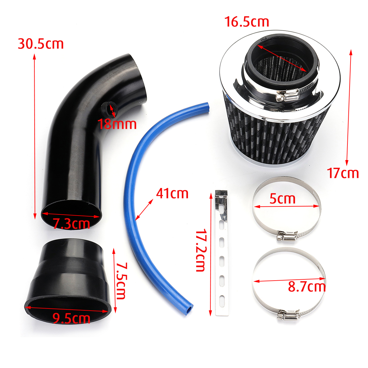 76mm-3quot-Universal-Car-Cold-Air-Intake-Filter-Alumimum-Induction-Kit-Pipe-Hose-1701385-3