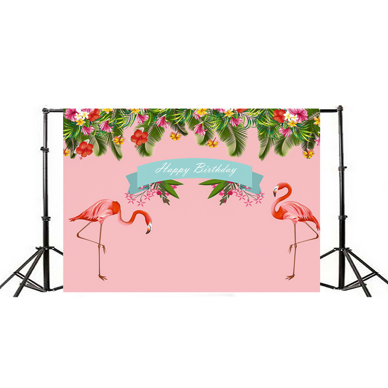 7ft-5ft-Tropical-Flamingo-Birthday-Vinyl-Studio-Backdrop-Photography-1729030-1