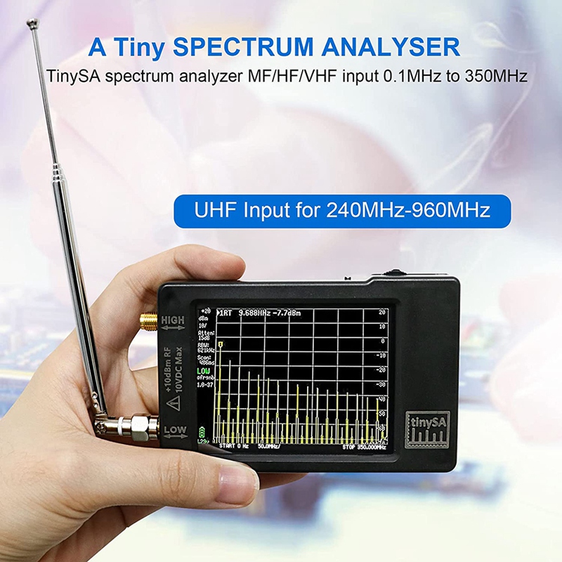 28Inch-Tinysa-Spectrum-Analyzer-MFHFVHF-UHF-Low-01MHz-350MHz-High-240MHz-960MHz-Signal-Generator-1950074-1