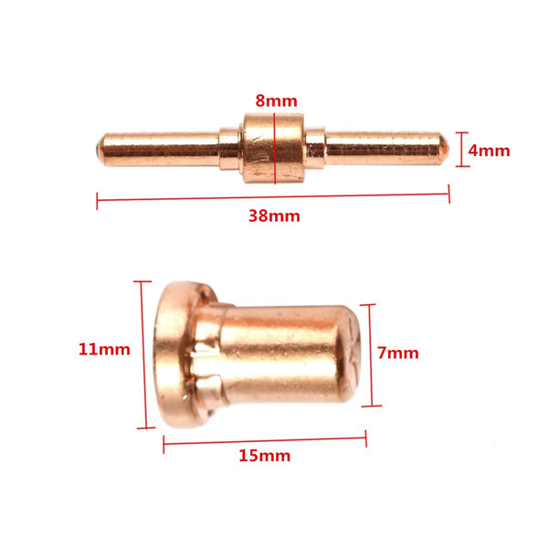 Drillpro-60pcs-Consumables-Extended-Long-Tip-Electrodes-and-Nozzles-for-PT31-LG40-40A-Air-Plasma-Cut-1054797-1