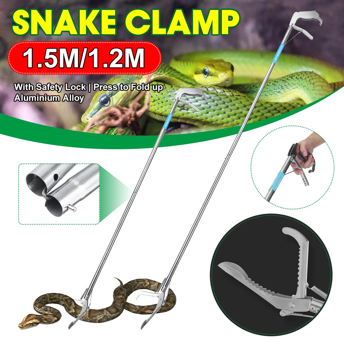 1215M-Foldable-Stainless-Steel-Snake-Handle-Tongs-Catcher-Snake-Catcher-Stick-1863844-1