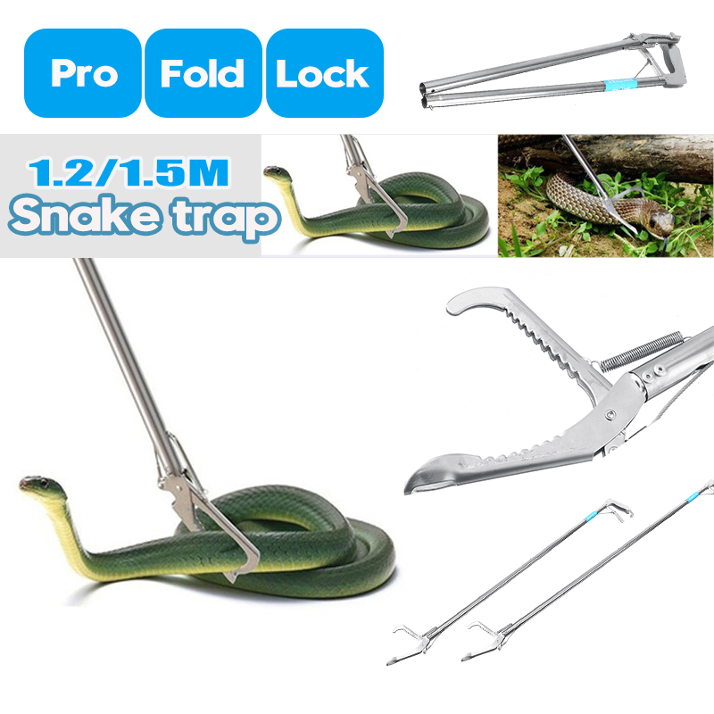 1215M-Foldable-Stainless-Steel-Snake-Handle-Tongs-Catcher-Snake-Catcher-Stick-1863844-2