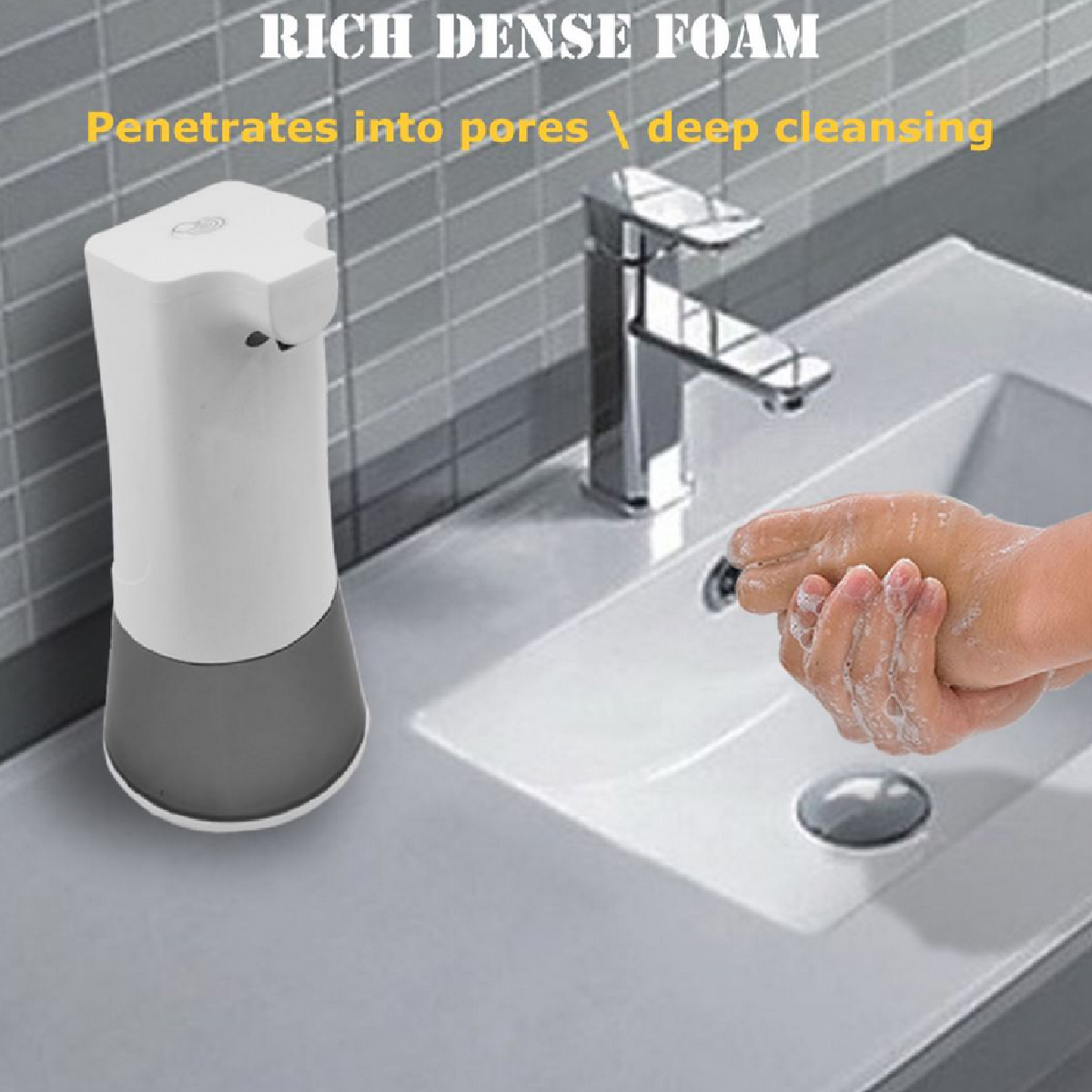 350ml-Infrared-Sensor-Automatic-Soap-Dispenser-Touchless-Stand-Foam-Hand-Washer-1669806-8