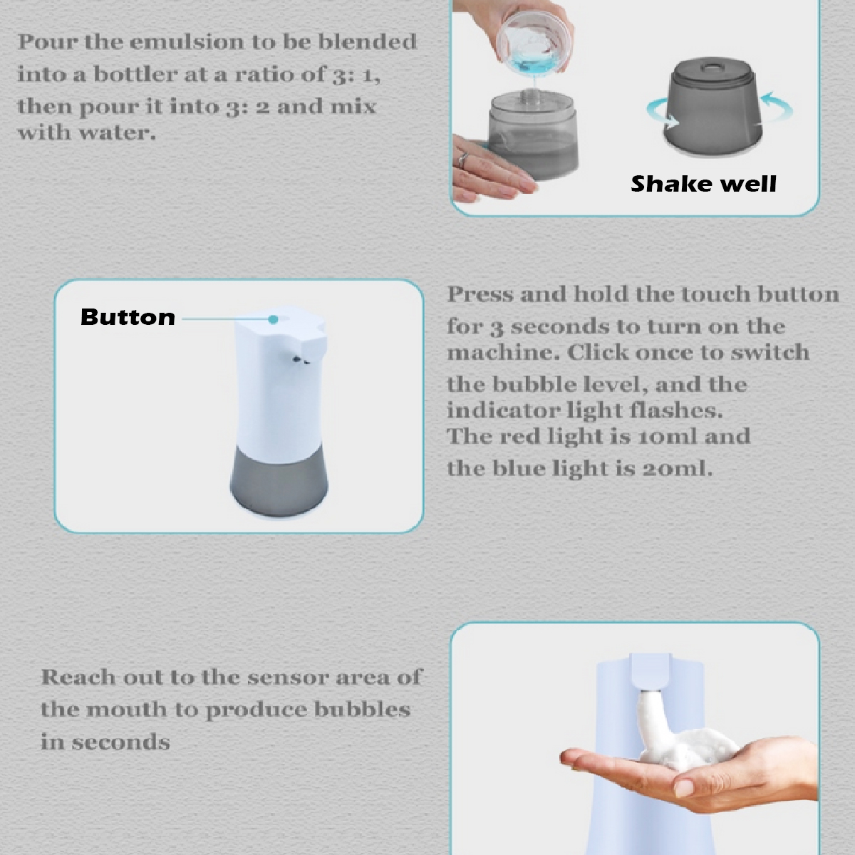 350ml-Infrared-Sensor-Automatic-Soap-Dispenser-Touchless-Stand-Foam-Hand-Washer-1669806-10