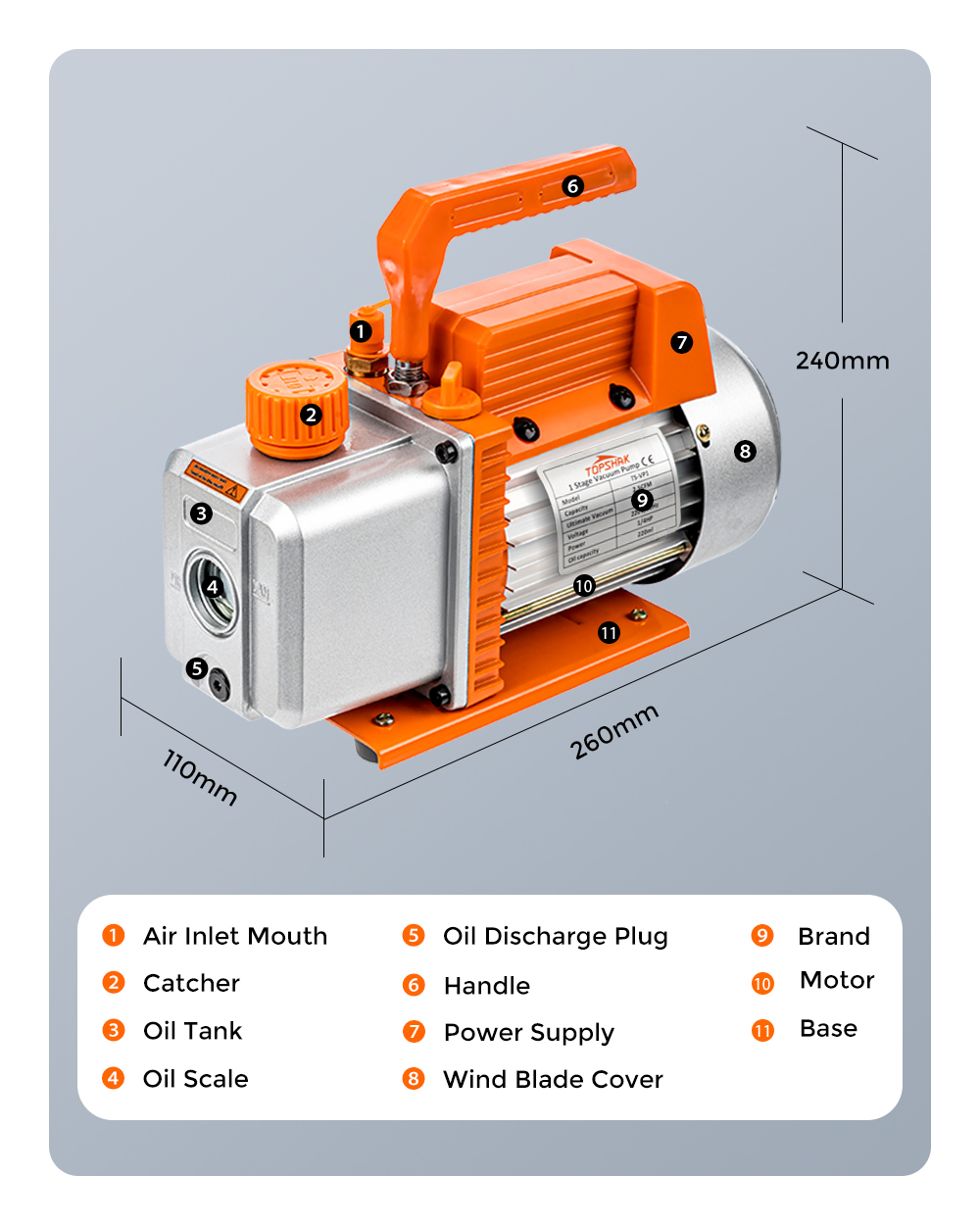 Topshak-TS-VP1-14-HP-Vacuum-Pump-220V-25-CFM-110V-30-CFM-Air-Conditioner-Refrigerant-Air-Tool-With-D-1838270-13