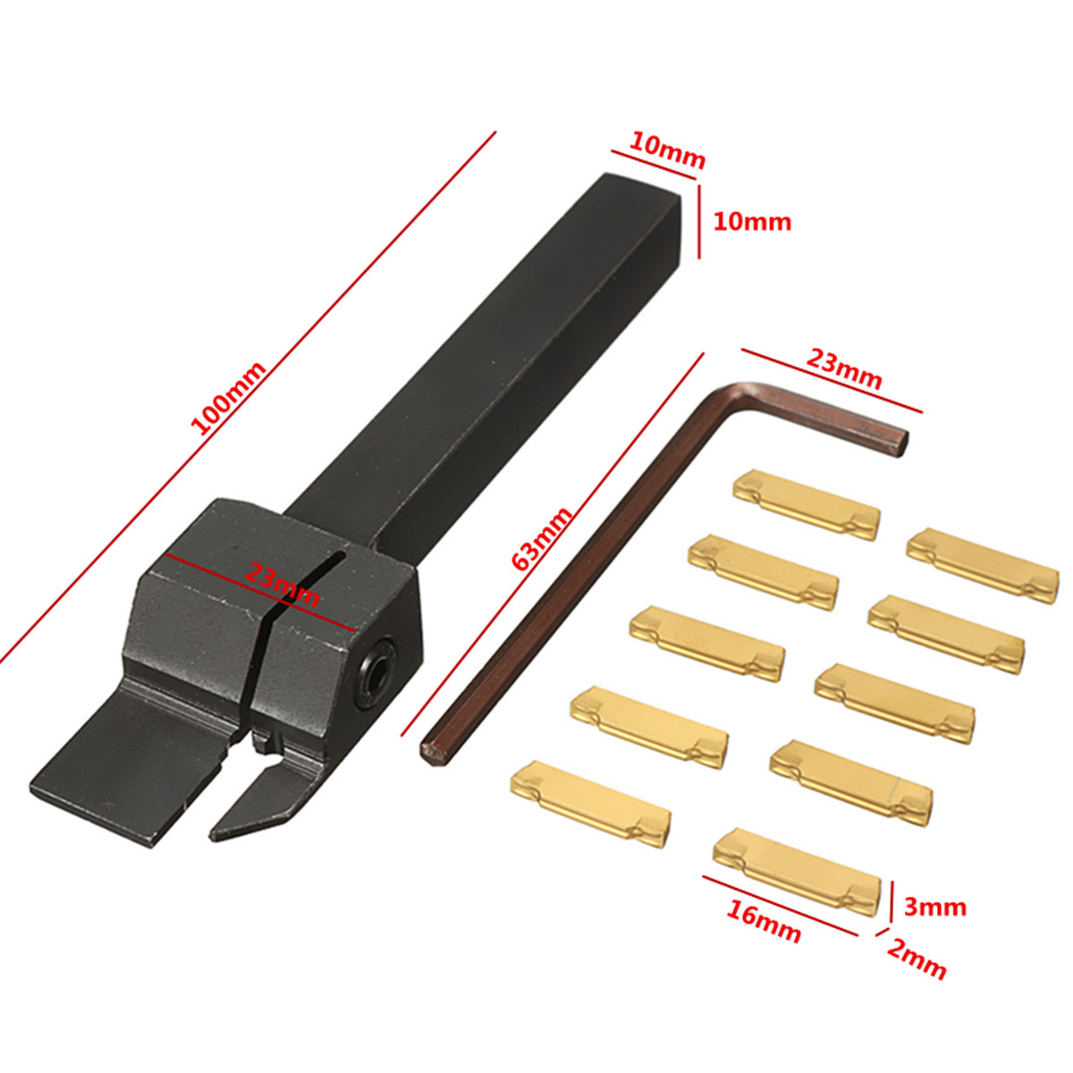MGEHR-1010-2-10x10-x100mm-Grooving-Tool-Holder-With-10pcs-MGMN200-Insert-Blade-For-2mm-Cut-1029279-1