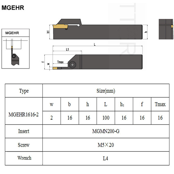 MGEHR-1616-2-1616100mm-Lathe-Turning-Tool-Holder-With-4pcs-MGMN200-Insert-1081511-1