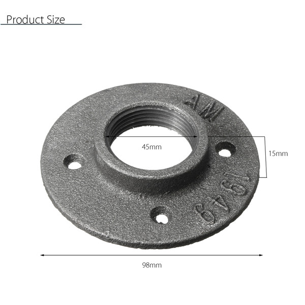 1-12-Inch-Malleable-Iron-Floor-Flange-Steel-Iron-Pipe-Fitting-Wall-Mount-1132625-1