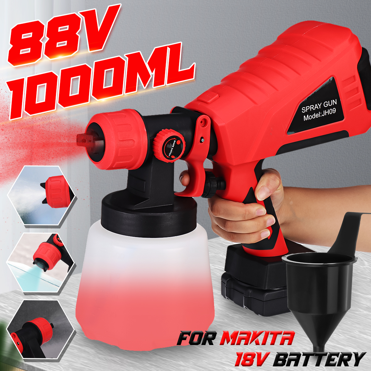 1000ML-88VF-Split-Woodworking-Spray-Paint-Guns-Tool-Cordless-Spray-Paint-Fit-Makita-1885584-2
