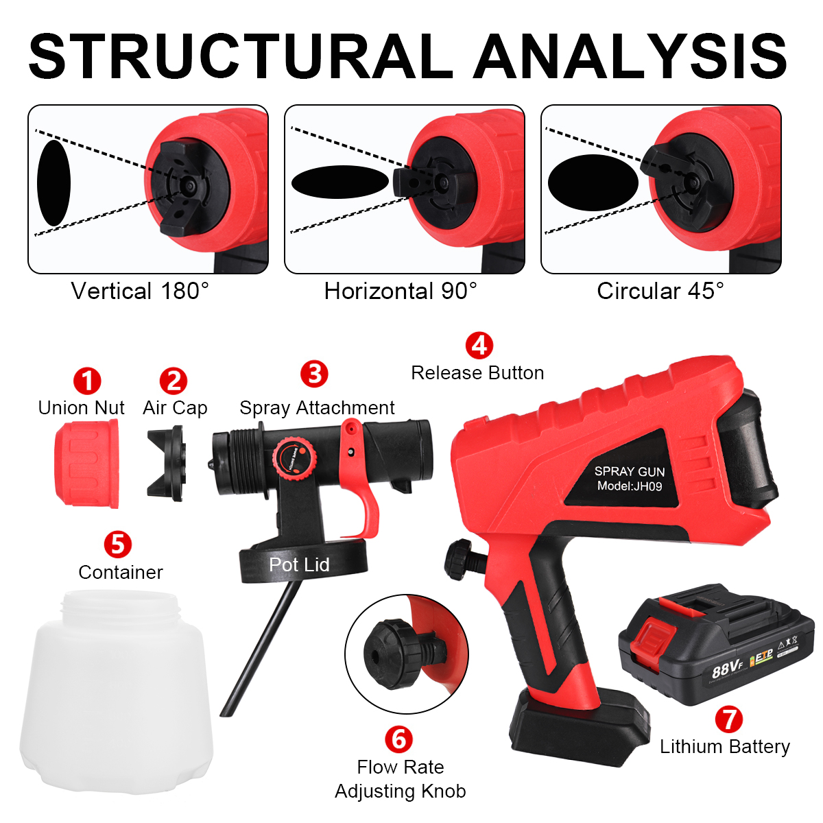 1000ML-88VF-Split-Woodworking-Spray-Paint-Guns-Tool-Cordless-Spray-Paint-Fit-Makita-1885584-10