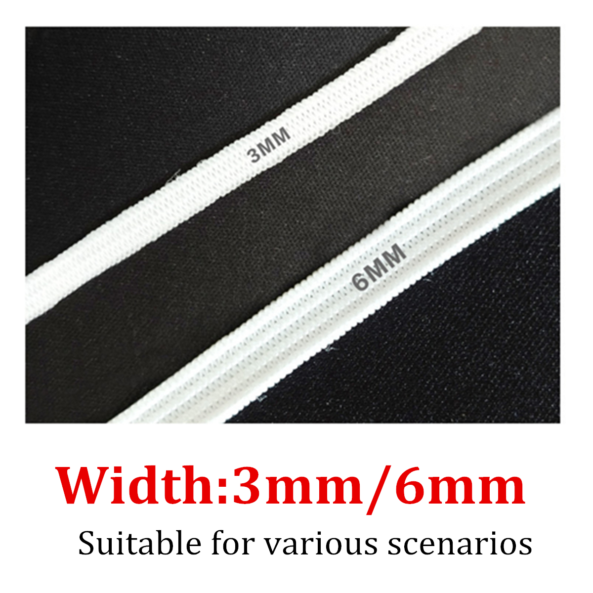 100160-Yards-DIY-Elastic-Band-Sewing-Crafting-Making-Braided-Cords-Knit-White-1671316-5