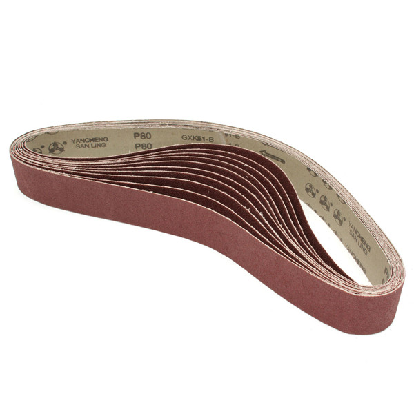 10pcs-106x5cm-Alumina-Sanding-Belts-80-Grit-Sandpaper-Self-Sharpening-Oxide-Abrasive-Strips-1073849-3