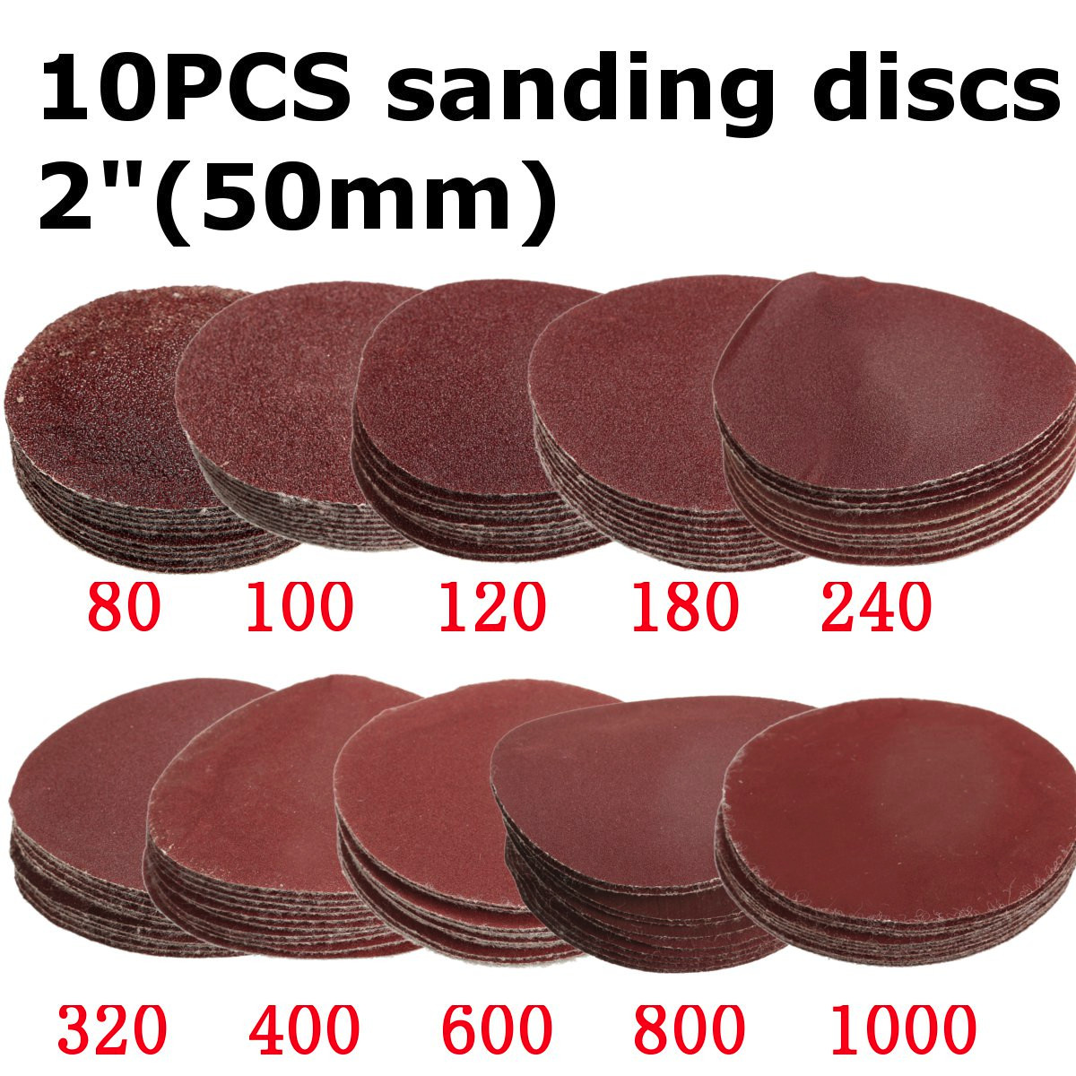 10pcs-2-Inch-Sanding-Discs-80-1000-Grit-Sander-Discs-Set-50mm-Sanding-Polishing-Pads-1091200-10