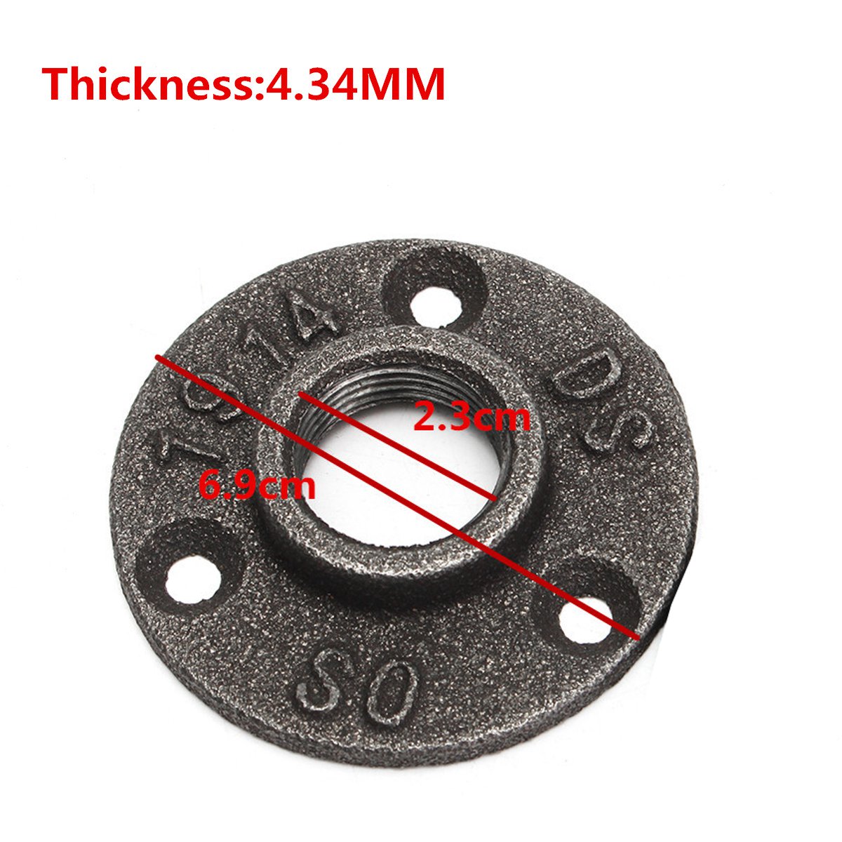 10pcs-34-Inch-Black-Malleable-Threaded-Floor-Flange-Iron-Pipe-Fittings-Wall-Mount-1641109-3