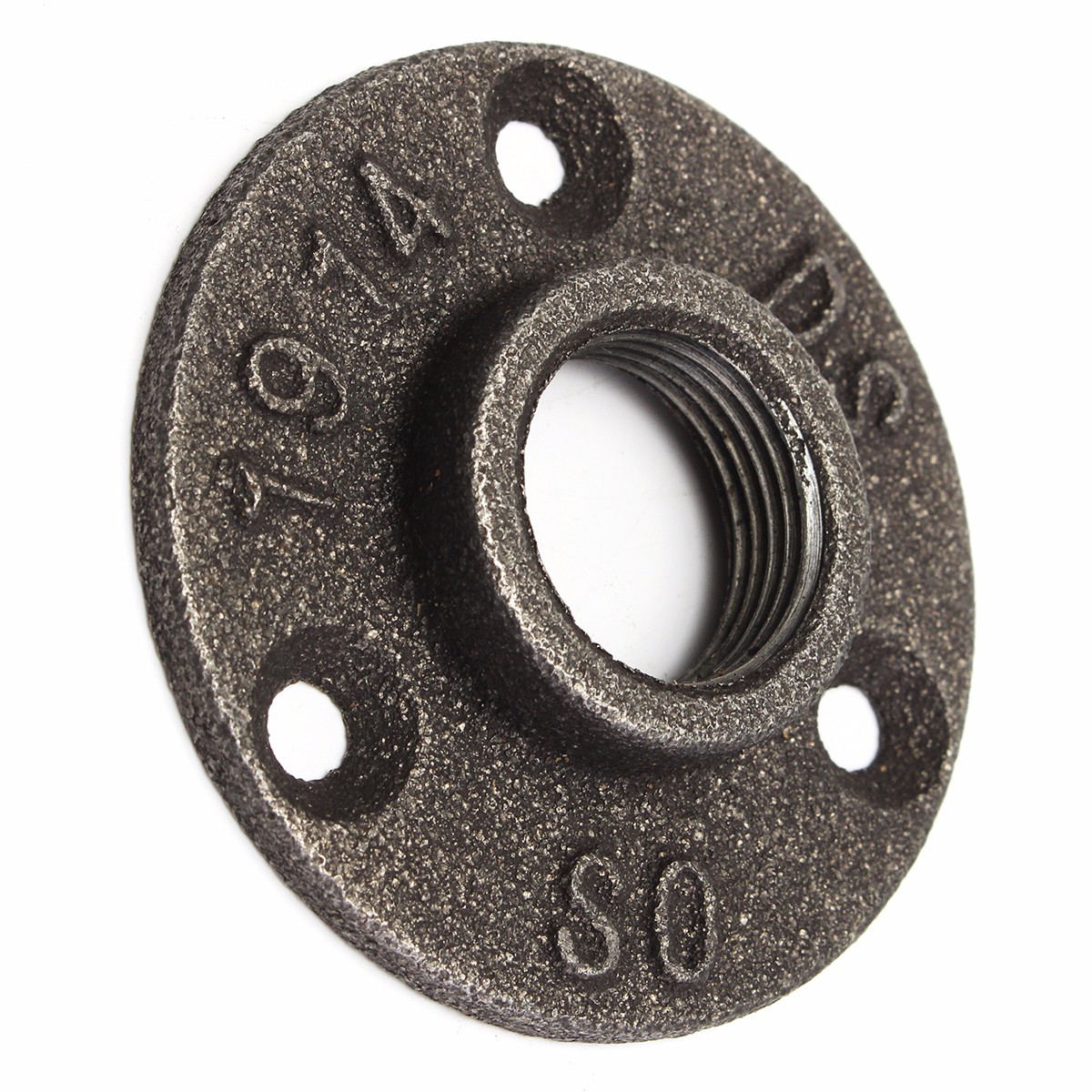 10pcs-34-Inch-Black-Malleable-Threaded-Floor-Flange-Iron-Pipe-Fittings-Wall-Mount-1641109-4