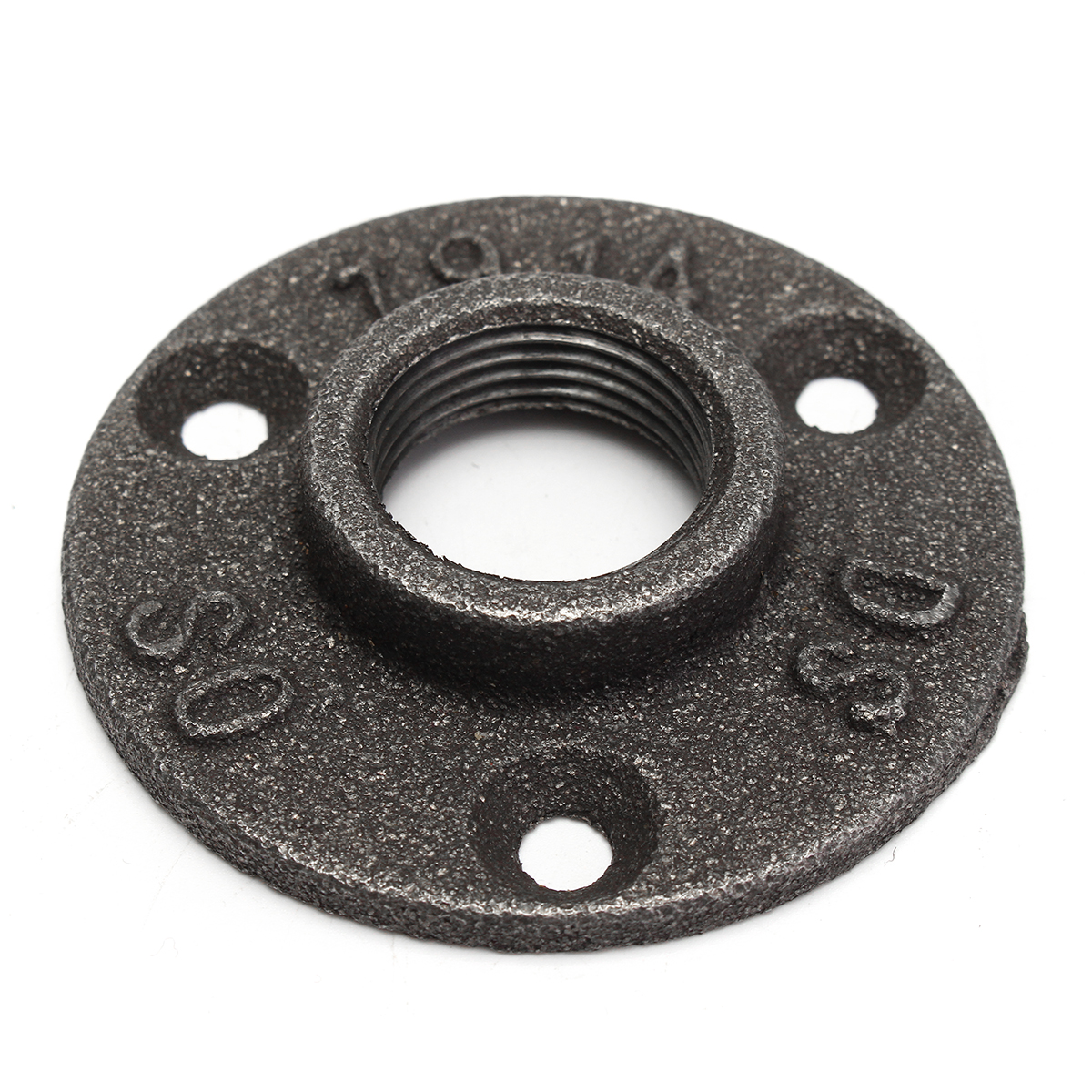 10pcs-34-Inch-Black-Malleable-Threaded-Floor-Flange-Iron-Pipe-Fittings-Wall-Mount-1641109-5