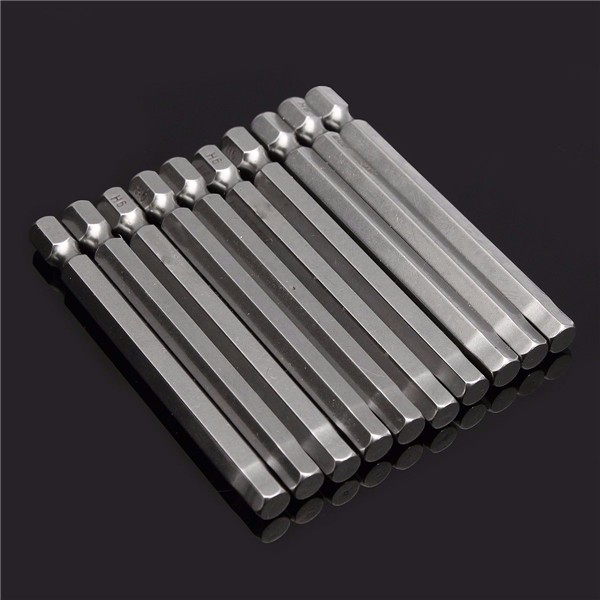 10pcs-75mm-14-Inch-Shank-Screwdriver-Bits-Set-6mm-Hex-Head-Magnetic-Screwdriver-Bits-1111755-5