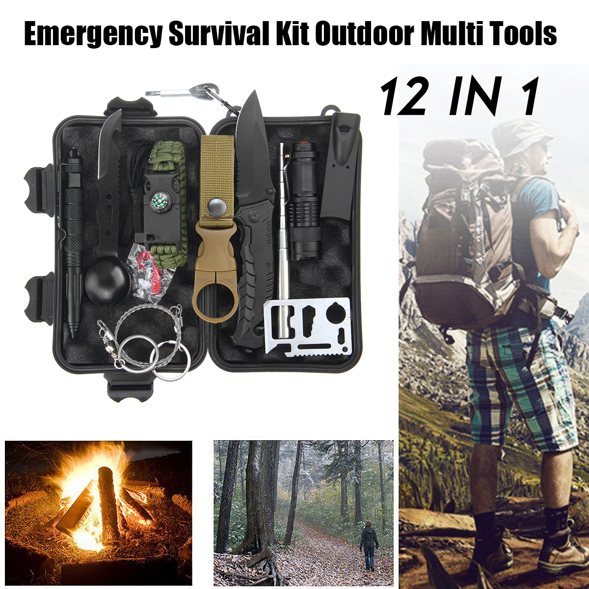 12-in-1-Emergency-Survival-Kit-Outdoor-Hiking-Camping-Tactical-Gear-Multi-Tools-Kit-1697580-2
