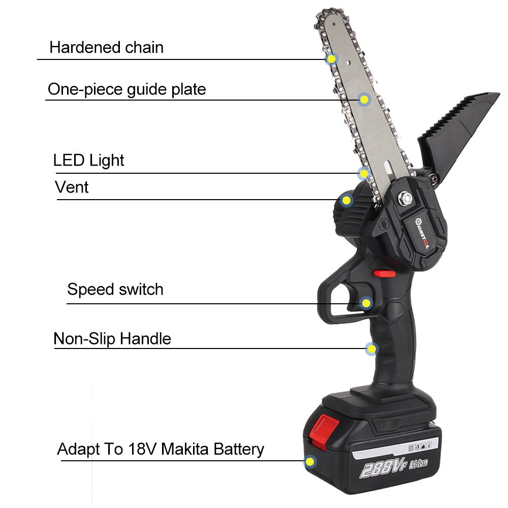 1200W-288VF-6inch-Electric-Chain-Saw-Handheld-Chiansaw-Wood-Cutting-for-18V-Battery-1938010-5