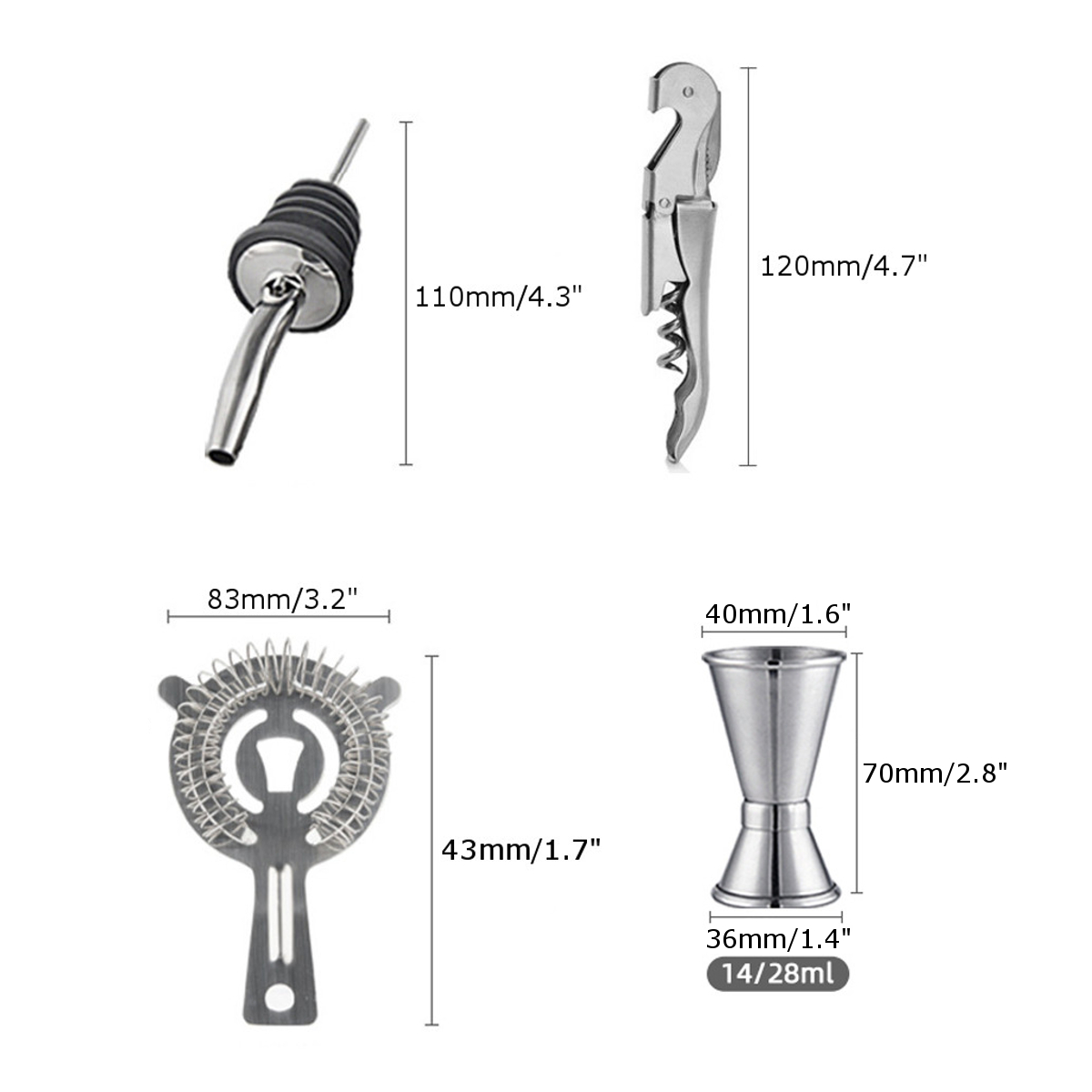12pcs-Boston-Cocktail-Shaker-Bar-Stainless-Steel-Bartender-Mixer-with-Base-1750467-3