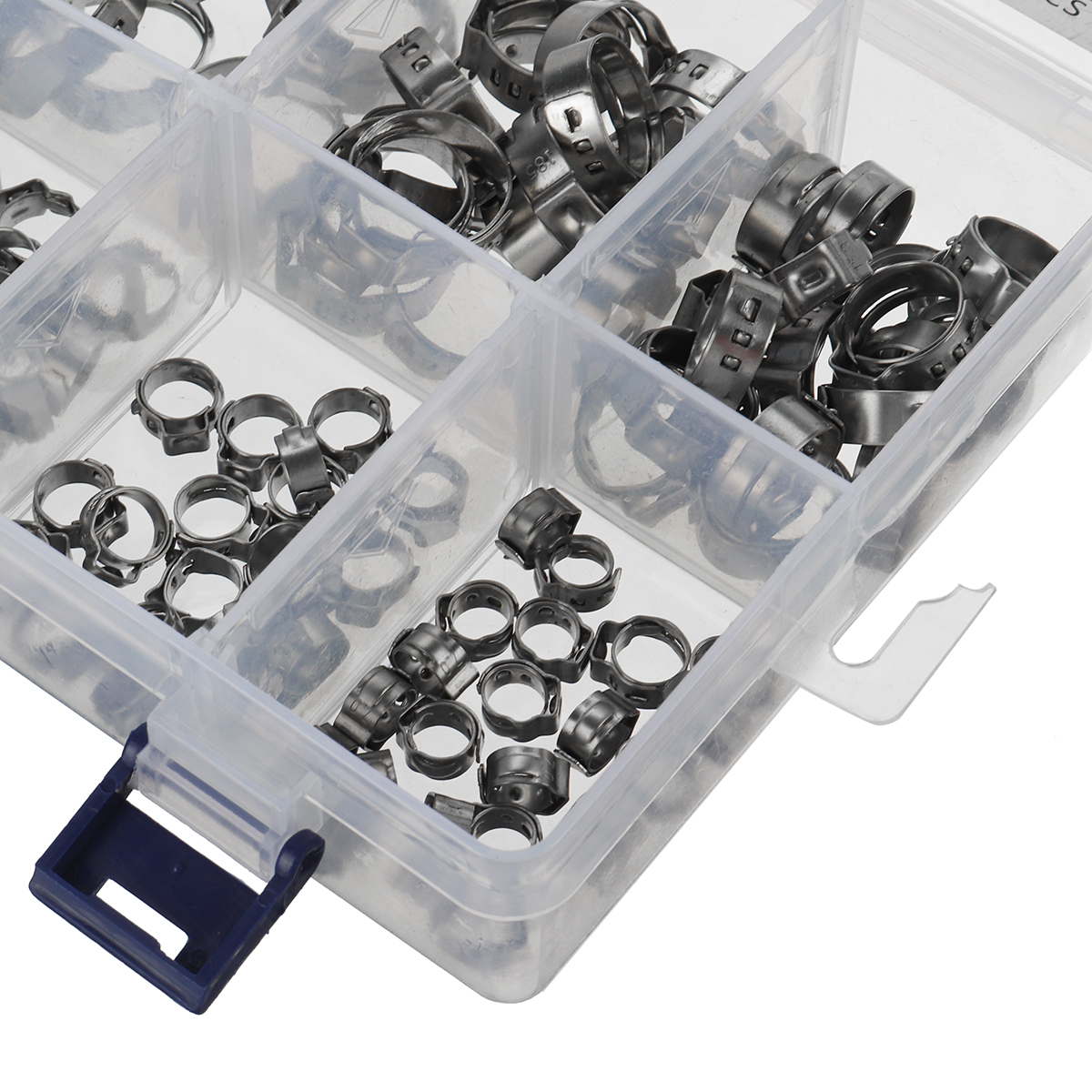 130-Pcs-1-Ear-Hose-Clamps-Stainless-Steel-Assortment-of-Hose-Clamps-Vehicle-Galvanized-1866090-5
