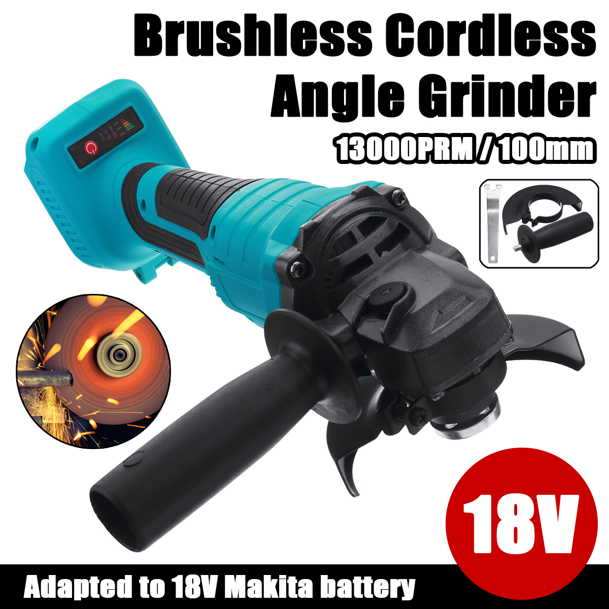 13000RPM-100mm-Brushless-Wireless-Impact-Angle-Grinder-For-Makita-18V-Battery-1781046-2