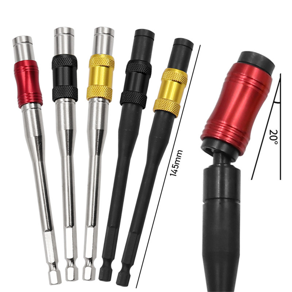 145mm-Hex-Magnetic-Ring-Screwdriver-Bits-Drill-Hand-Tools-14-quot-Extension-Rod-Quick-Change-Holder--1907984-1