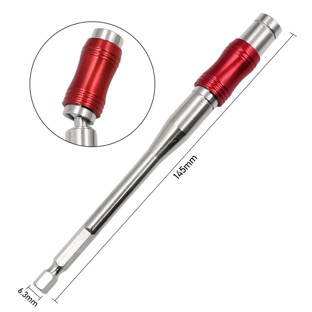 145mm-Hex-Magnetic-Ring-Screwdriver-Bits-Drill-Hand-Tools-14-quot-Extension-Rod-Quick-Change-Holder--1907984-7
