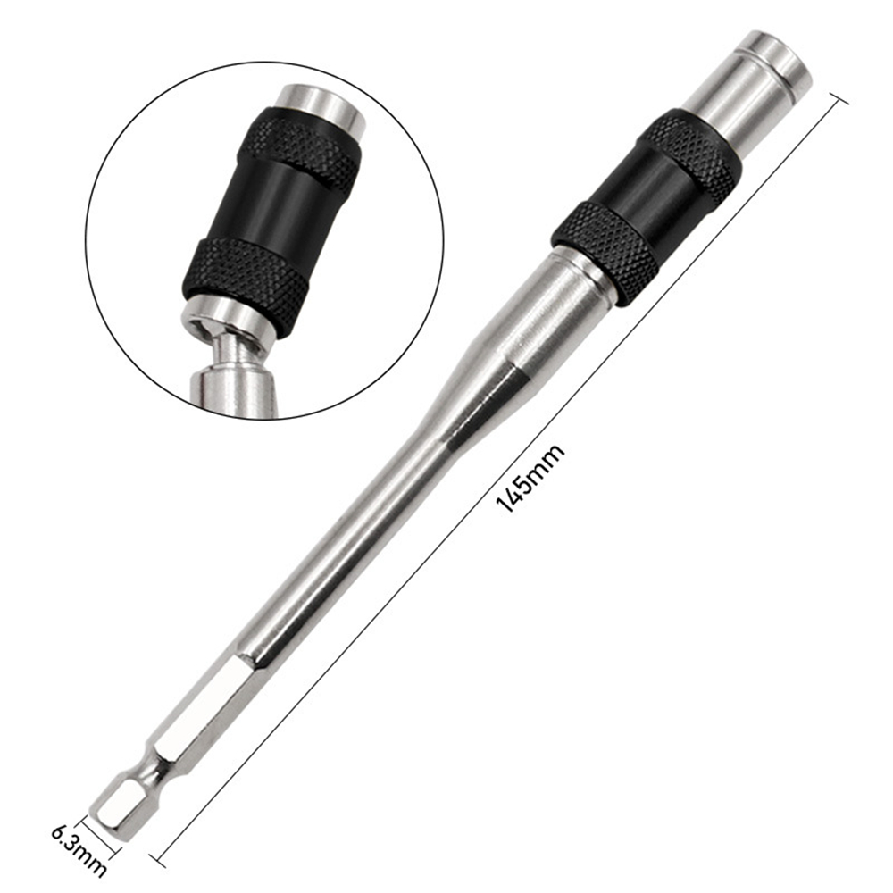 145mm-Hex-Magnetic-Ring-Screwdriver-Bits-Drill-Hand-Tools-14-quot-Extension-Rod-Quick-Change-Holder--1907984-9
