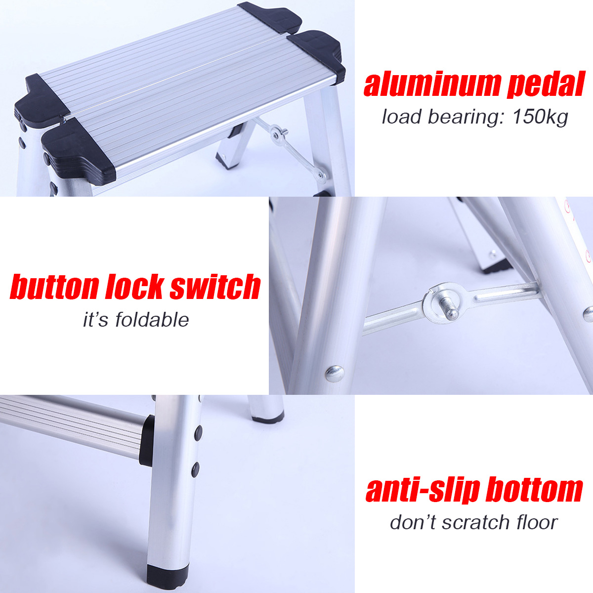 150KG-Maximum-Load-2-Step-Stool-Folding-Ladder-Anti-Slip-Safety-Aluminium-P-1677265-4