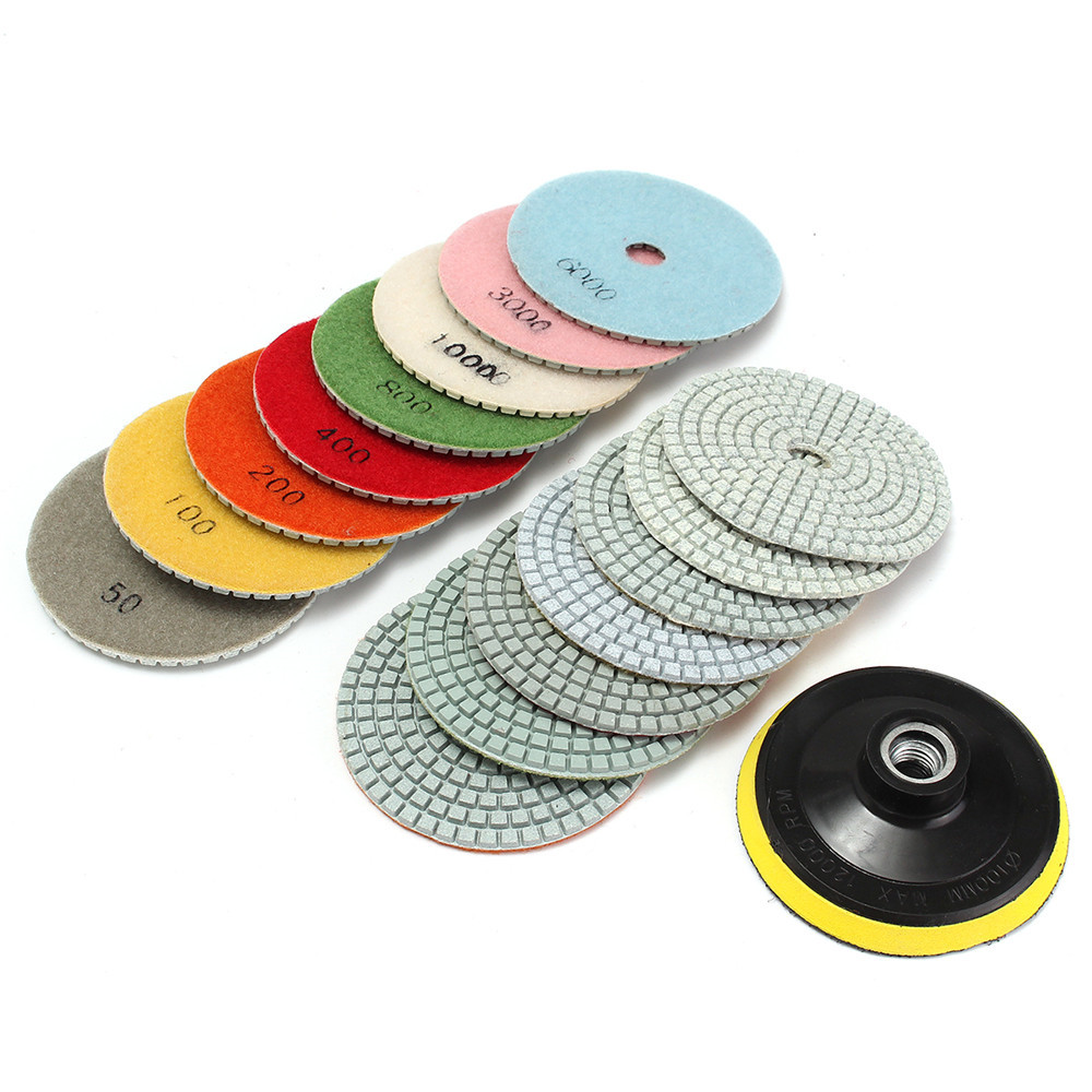 16pcs-4-Inch-50-to-10000-Grit-Diamond-Polishing-Pad-for-Granite-Stone-Concrete-Marble-1089319-1