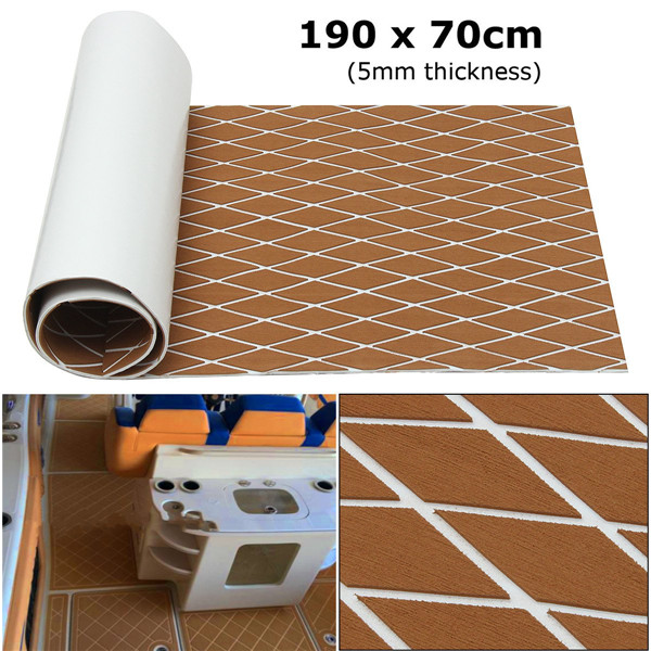 190x70cm-Brown-and-White-EVA-Foam-Teak-Boat-Sheet-Floor-Marine-Decking-Teak-Sheet-Self-Adhesive-1187322-6