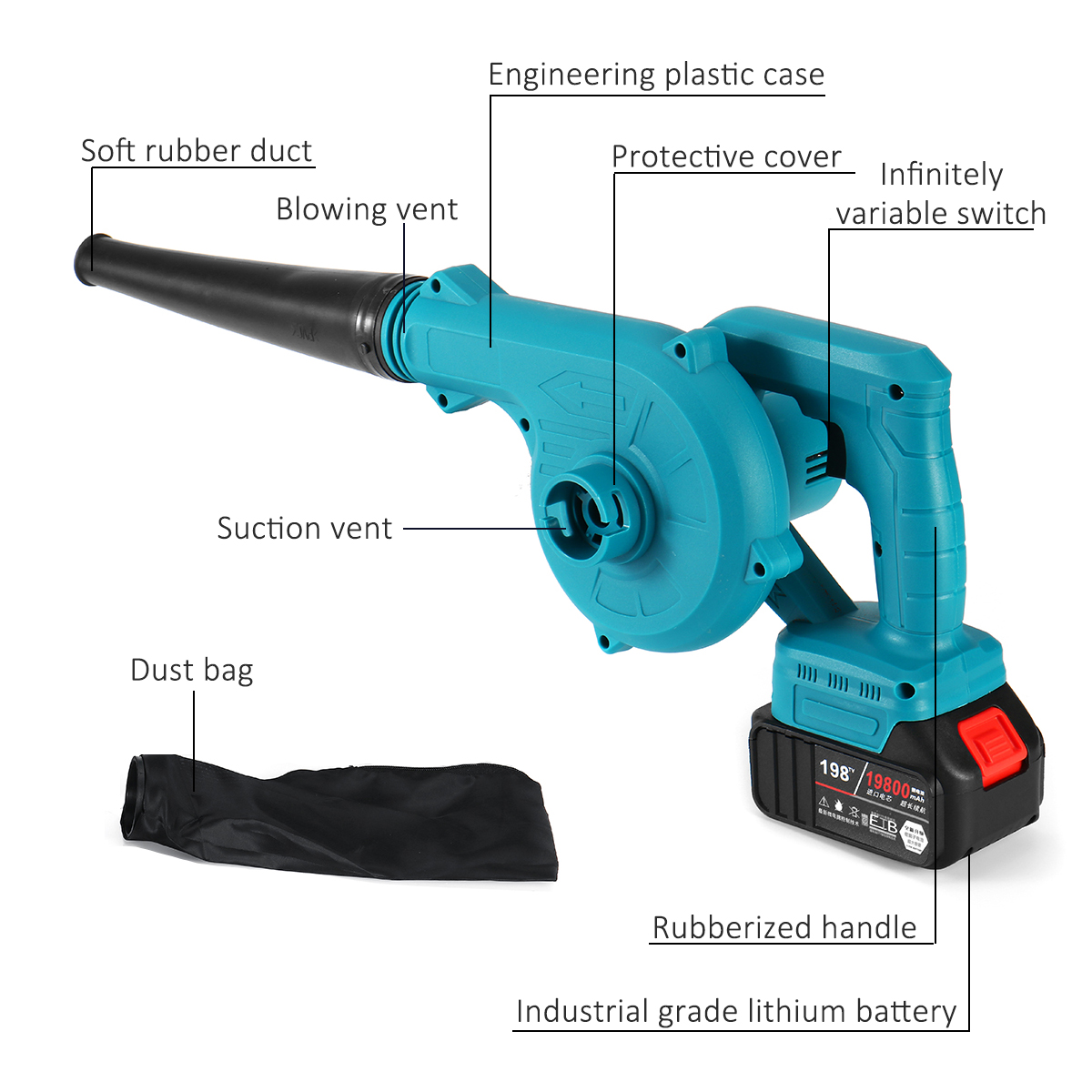 198VF-19800mAh-Cordless-Vacuum-Blower-Clean-Air-Blower-Garden-Leaves-Dust-Collector-Power-Tool-1785242-11