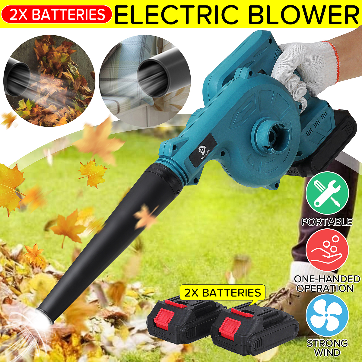 2-IN-1-Cordless-Electric-Air-Blower-Vacuum-Suction-Leaf-Computer-Dust-Collector-Cleaner-W-12-Battery-1868156-2