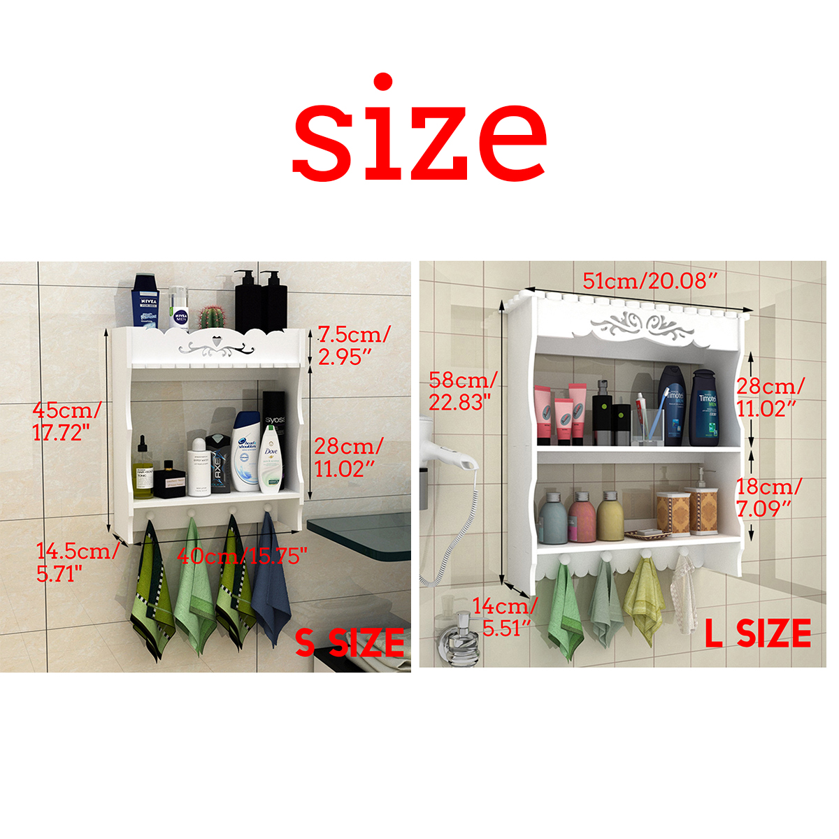 2-Tiers-Wall-mounted-Bathroom-Shelf-Towel-Hooks-Organizer-Home-Storage-Rack-1612770-2